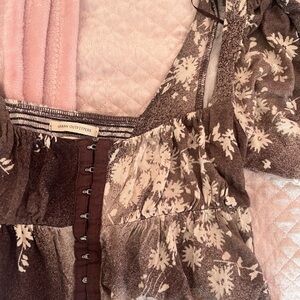 Urban Outfitters Brown Floral Blouse
